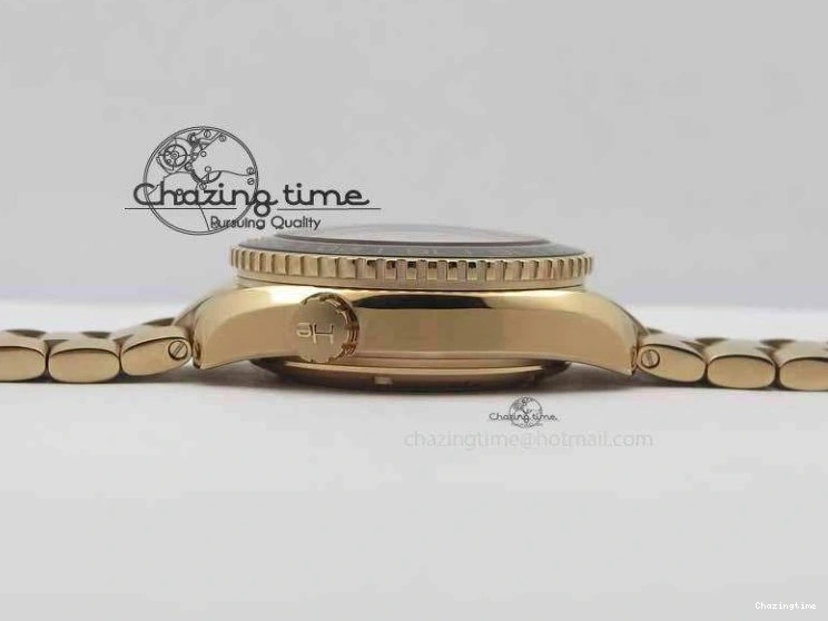 1221 Efficient Planet Ocean GMT 43.5mm RG V6F 1:1 Best Edition Black Dial On RG Bracelet A 8182